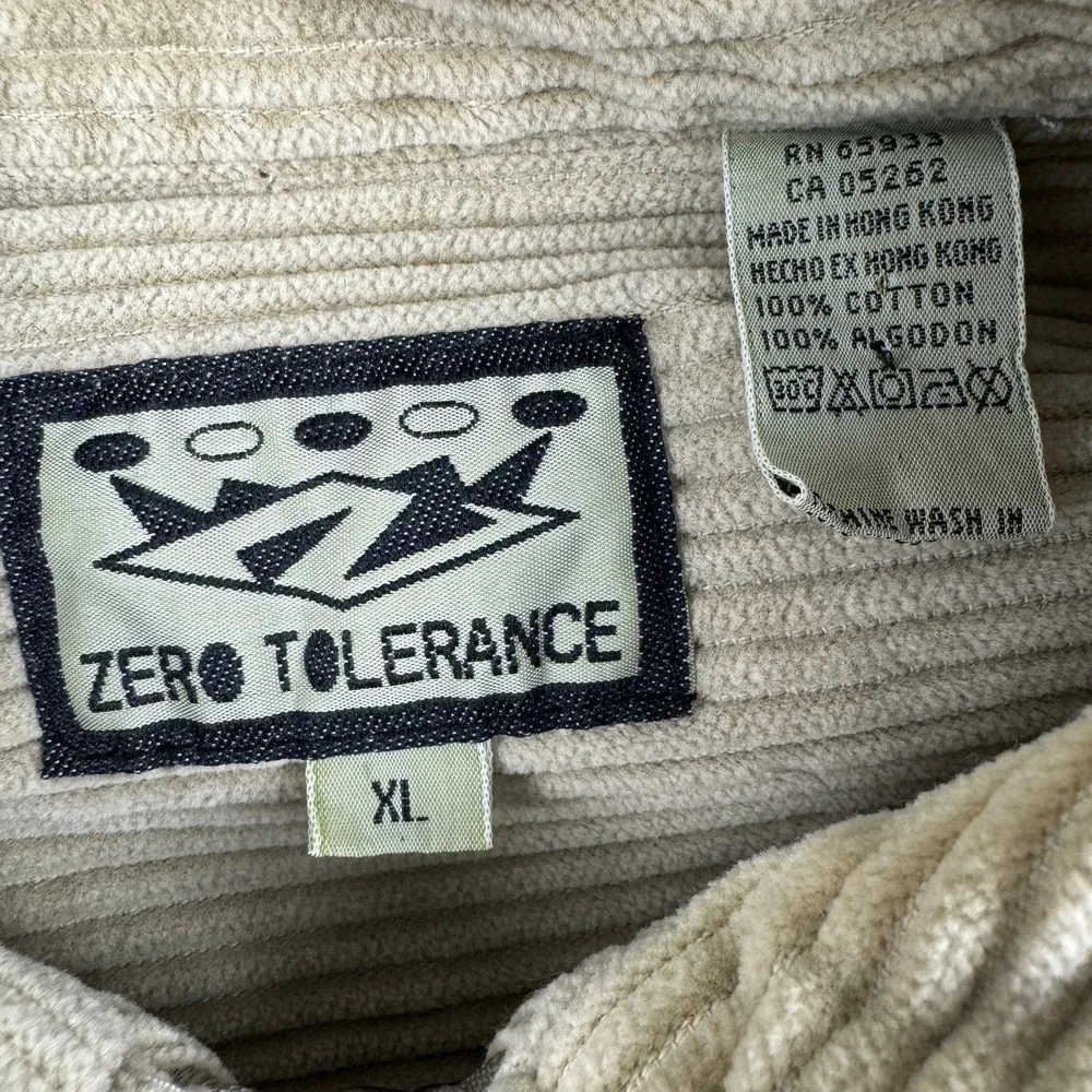 VINTAGE Y2K ZERO TOLERANCE Men's‎ Corduroy Long Sleeve Full Zip Shacket Size XL